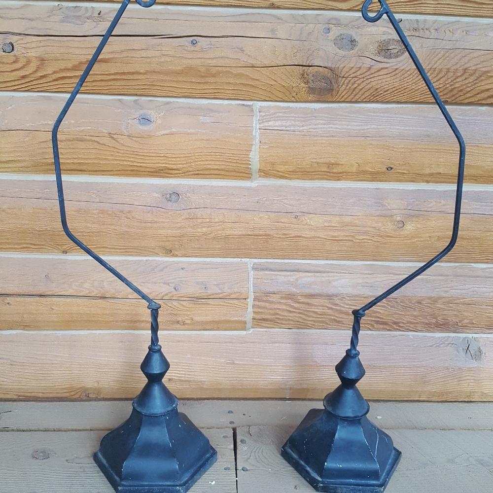 Vintage wrought iron holder stands